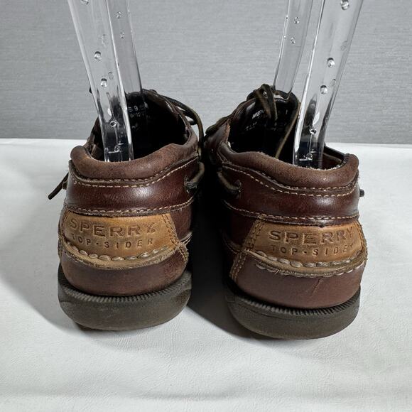 Sperry Top-Sider 0764027 Brown Mako 2 Eye Leather Boat Shoes Mens Sz 9.5 Preppy - Picture 9 of 10